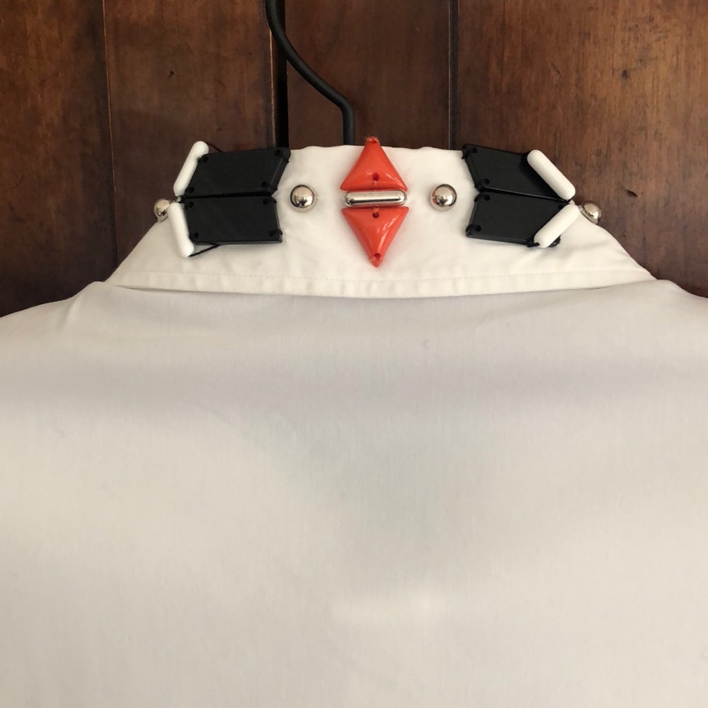 Prada White Button Down Shirt With Embroidered Co… - image 6